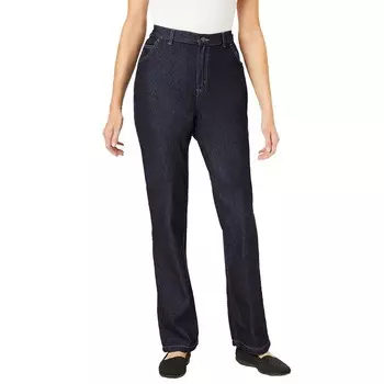 Женщина в женских джинсах больших размеров с идеальной резинкой по бокам Woman Within, цвет Indigo