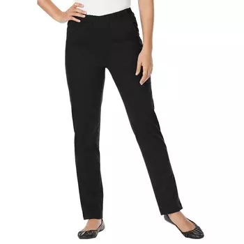 Женщина в женских джинсах Fineline больших размеров с высокими прямыми штанинами Woman Within, черный