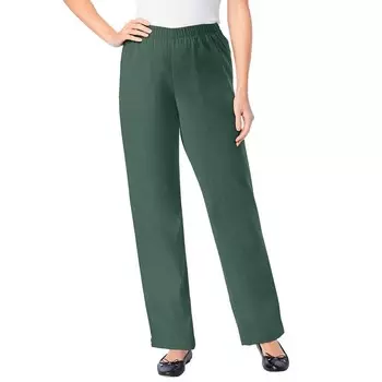 Женщина в женских джинсах Fineline больших размеров с высокими широкими штанинами Woman Within, цвет Pine