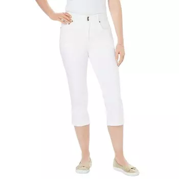 Женщина в женских капри больших размеров Secret Solutions, разглаживающих животик Woman Within, белый