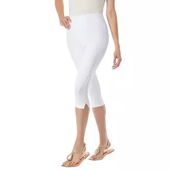 Женщина в женских леггинсах-капри из эластичного хлопка для миниатюрных размеров больших размеров Woman Within, белый