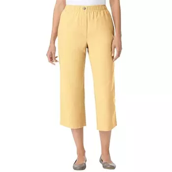 Женщина в женских миниатюрных 7-дневных джинсовых капри больших размеров Woman Within, цвет Banana