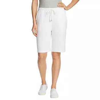 Женщина в женских спортивных трикотажных шортах больших размеров Woman Within, белый
