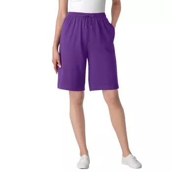 Женщина в женских спортивных трикотажных шортах больших размеров Woman Within, цвет Purple Orchid