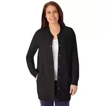 Женщина в женской флисовой бейсбольной куртке больших размеров Woman Within, черный