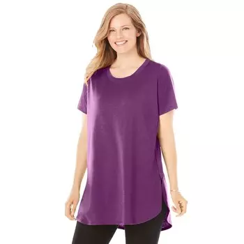 Женщина в женской легкой тунике макси больших размеров Woman Within, цвет Plum Purple