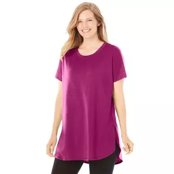 Женщина в женской легкой тунике макси больших размеров Woman Within, цвет Raspberry