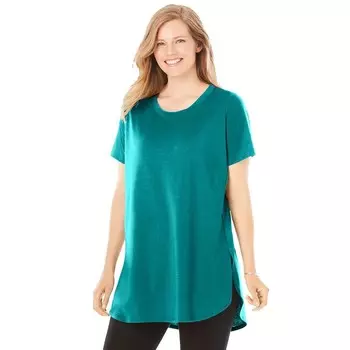 Женщина в женской легкой тунике макси больших размеров Woman Within, цвет Waterfall