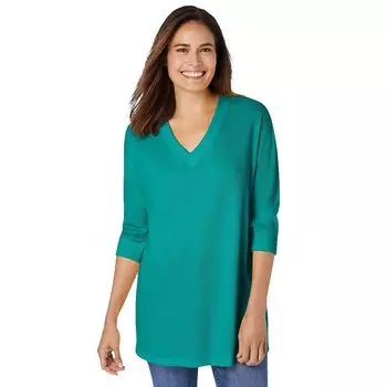 Женщина в женской термотолстовке больших размеров с рукавами три четверти Woman Within, цвет Waterfall