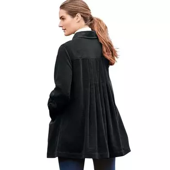 Женщина в женской вельветовой куртке больших размеров со складками на спине Woman Within, черный