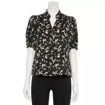 Женская адаптивная блузка с рюшами Nine West, цвет black tara floral