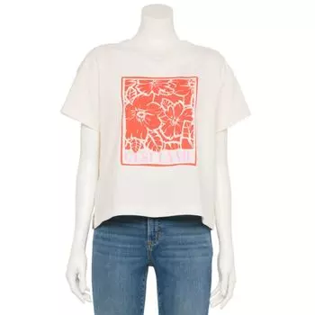 Женская адаптивная футболка свободного кроя Sonoma Goods For Life, цвет red floral graphic