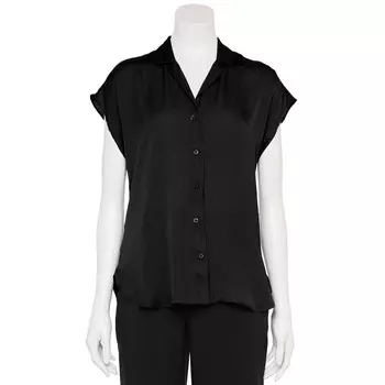 Женская адаптивная рубашка с короткими рукавами и лацканами на пуговицах Nine West, цвет Mineral Black