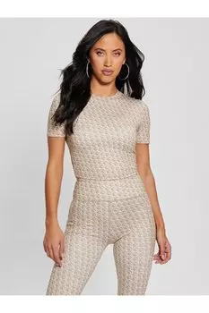 Женская активная футболка Gj Logomania Guess, коричневый