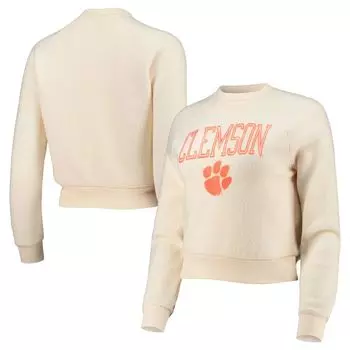 Женская альтернативная одежда кремового цвета Clemson Tigers Eco-Teddy Baby Champ Tri-Blend Толстовка