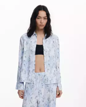 Женская эластичная блуза с плиссировкой Desigual, синий