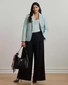 Женская эластичная хлопковая майка больших размеров Lauren Ralph Lauren, голубой