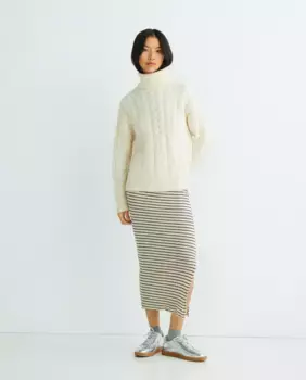 Женская эластичная миди-юбка Pieces, белый