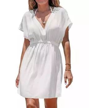 Женская эластичная накидка с короткими рукавами CUPSHE, белый