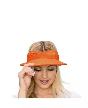 Женская эластичная повязка на голову со сборками, шляпа с солнцезащитным козырьком Haute Edition, оранжевый