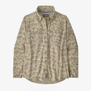 Женская эластичная рубашка с длинными рукавами Patagonia, цвет Grasslands: Dark Natural