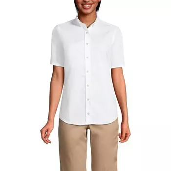 Женская эластичная рубашка с короткими рукавами Lands End No Gape Lands' End, цвет Pearl White