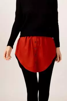 Женская эластичная юбка-рубашка с плиточным поясом armonika, оранжевый