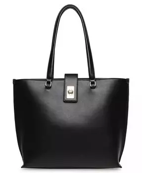 Женская эмалированная большая сумка с поворотным замком Anne Klein, коричневый