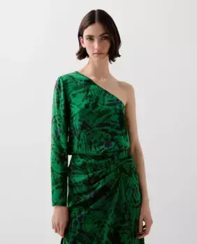 Женская асимметричная блузка прямого кроя Scalpers, зеленый