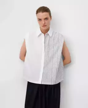 Женская асимметричная рубашка из органического хлопка Adolfo Dominguez, белый