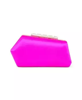 Женская асимметричная сумочка-клатч Riley из сатина с кристальной застежкой-перекладиной Jewel Badgley Mischka, розовый