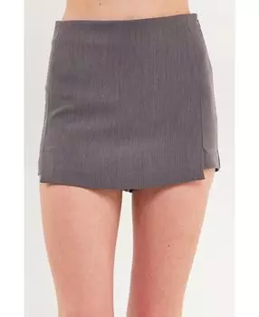 Женская асимметричная юбка с завышенной талией endless rose, серый