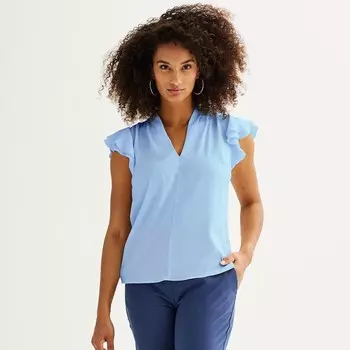 Женская атласная блузка с развевающимися рукавами Nine West, цвет Stella Peri