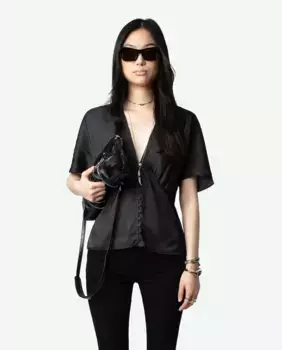 Женская атласная блузка Thodri Zadig & Voltaire, черный