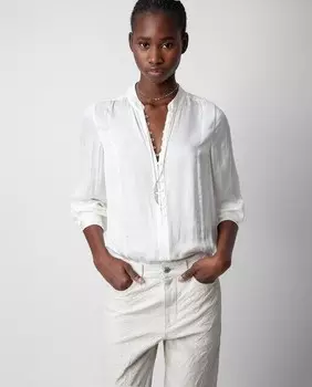 Женская атласная блузка Twina с длинными рукавами Zadig & Voltaire, белый