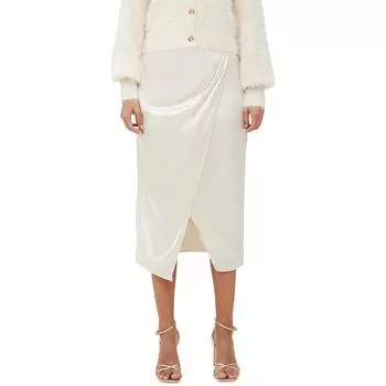 Женская атласная длинная юбка-халат French Connection, цвет classic cream