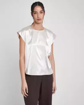 Женская атласная футболка с короткими рукавами Trucco, белый