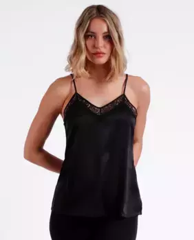 Женская атласная майка Admas, черный