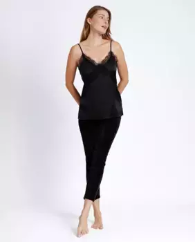 Женская атласная майка Admas, черный