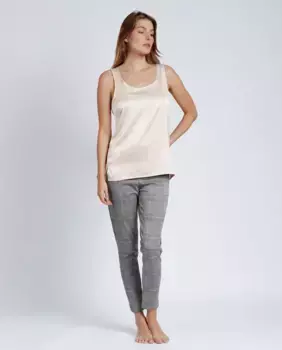 Женская атласная майка Admas, кремовый