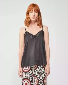 Женская атласная майка Gisela, черный