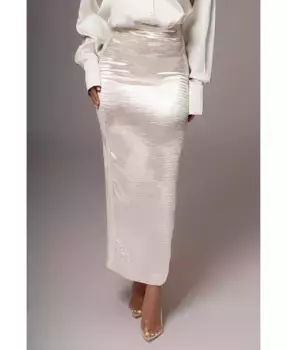 Женская атласная макси-юбка Nora JLUXLABEL, коричневый/бежевый