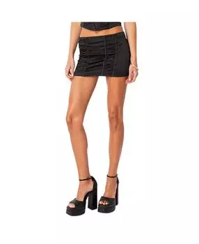 Женская атласная мини-юбка Lilith со шнуровкой Edikted, черный
