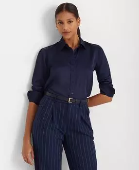 Женская атласная рубашка из шармеза Lauren Ralph Lauren, мульти