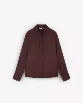 Женская атласная рубашка классического кроя Scalpers, коричневый