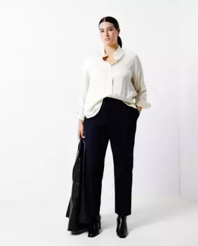 Женская атласная рубашка с длинными рукавами Couchel, кремово-белый