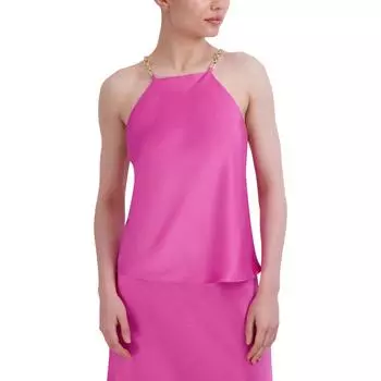 Женская атласная рубашка с квадратным вырезом BCBGMAXAZRIA, розовый