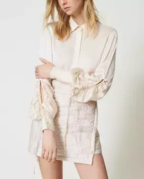 Женская атласная рубашка Twinset, белый