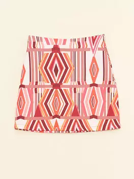 Женская атласная юбка-шорты с рисунком и молнией на талии LCW Casual