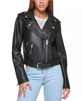 Женская байкерская куртка из искусственной кожи Levi's, черный